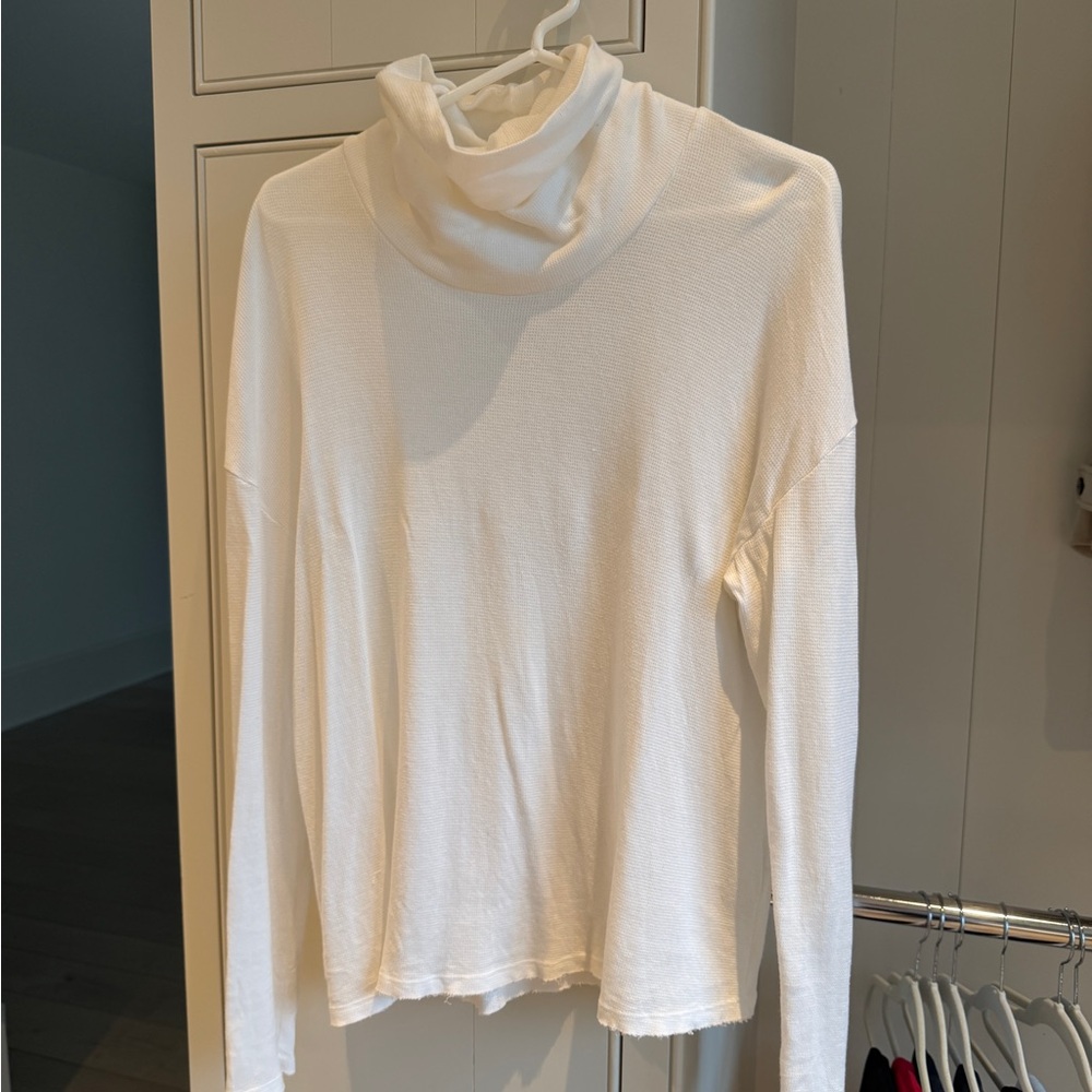White Turtleneck Long Sleeve Top